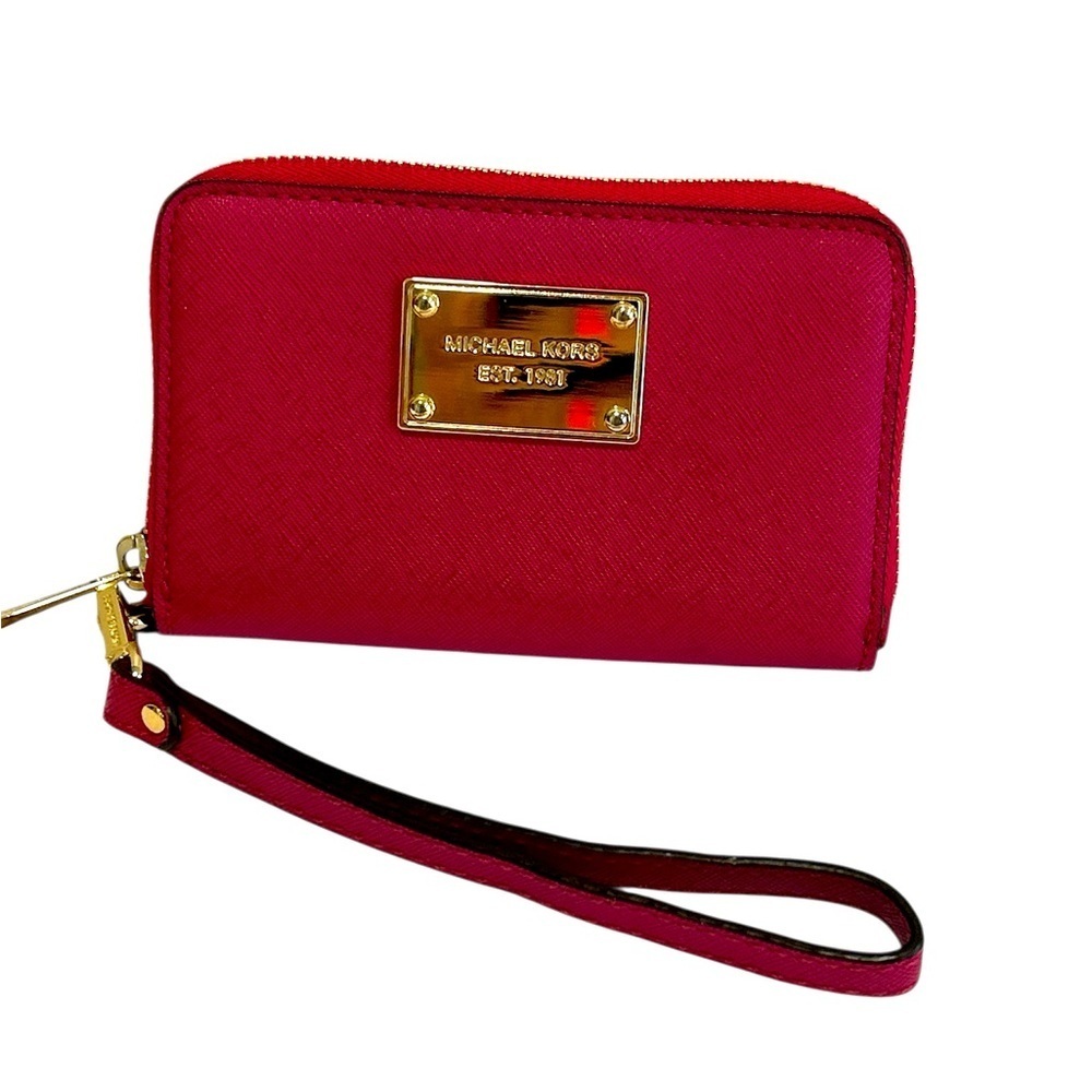 Michael Kors Pink Clutch Elegant Leather Wristlet
